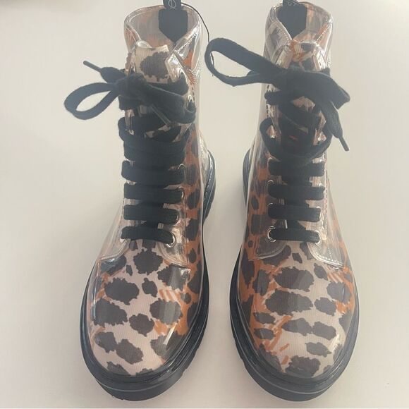 Sergio Rossi Women's Winter Jelly Rain Boot Leopard NWOB Size 37 - Picture 9 of 12